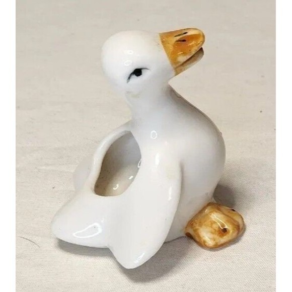 Unbranded Dining Vintage Duck Toothpick Holder Figurine Ceramic